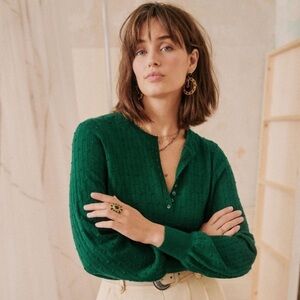 Sezane Zoe Sweater green